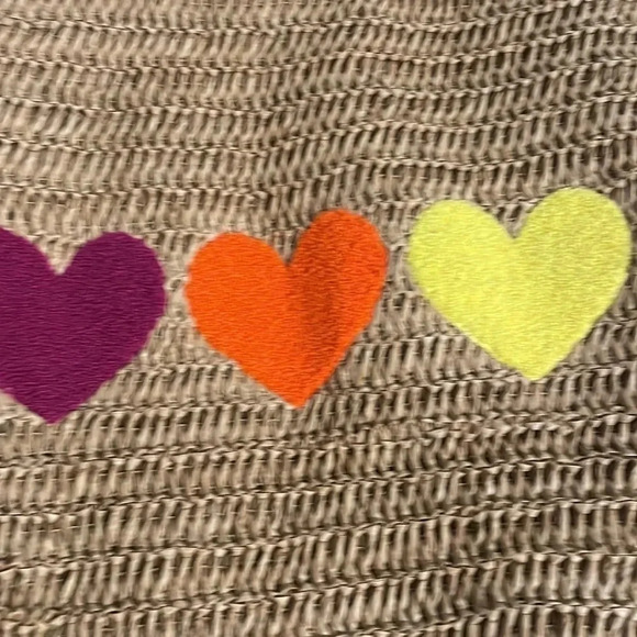 Straw tote bag with hearts - Picture 4 of 4